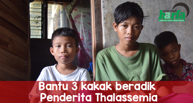 Bantu 3 kakak beradik Penderita Thalassemia