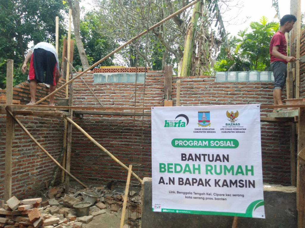 Dinkes Kab. Serang dan LAZ Harapan Dhuafa Kolaborasi  Bedah Rumah Terdampak Banjir Banten